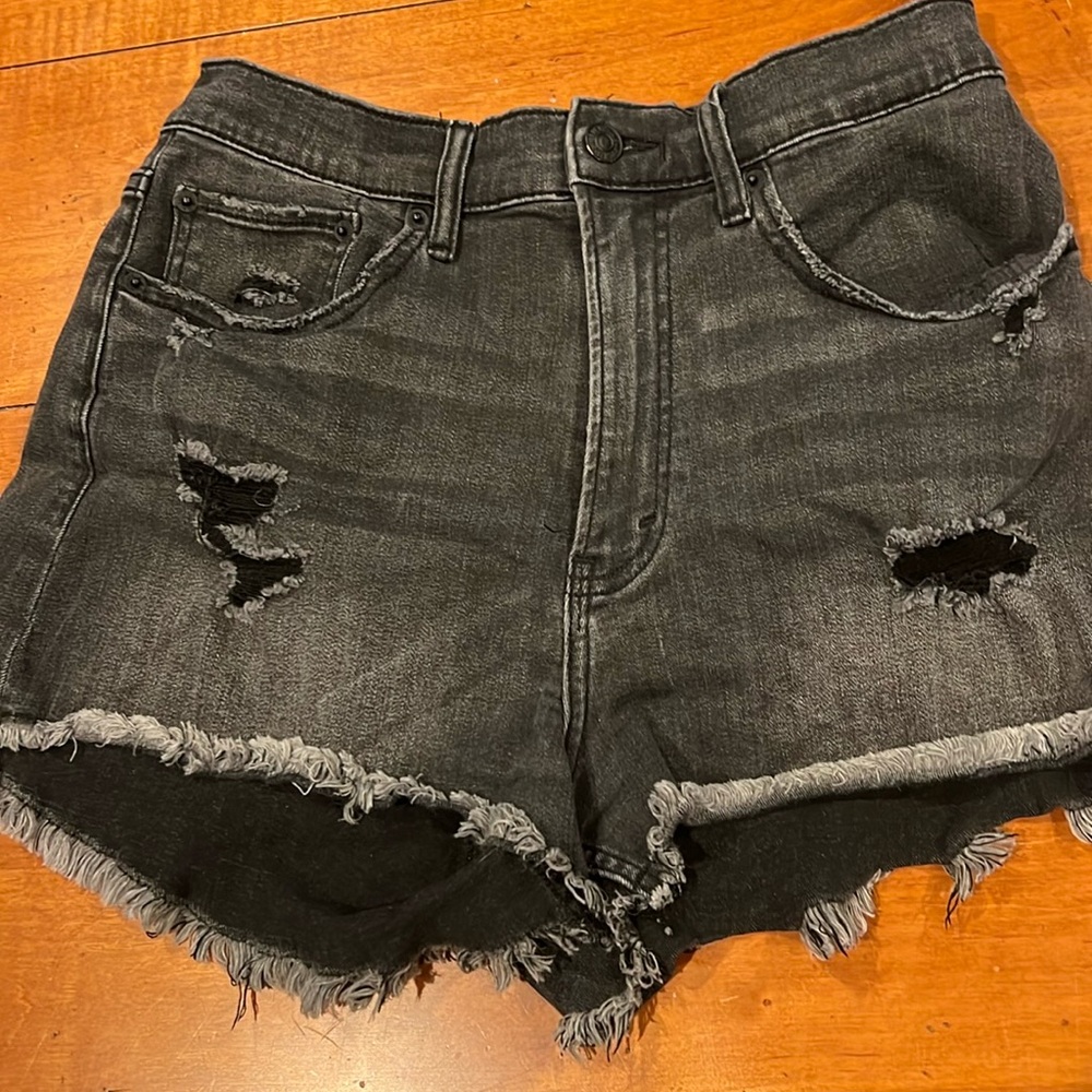 Abercrombie & Fitch Black Distressed Jean Shorts